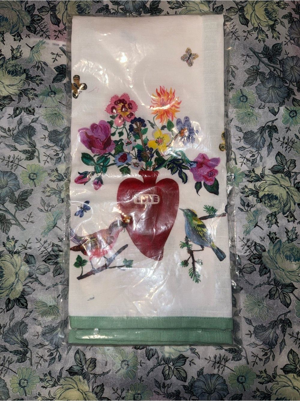 ANTHROPOLOGIE DISH TOWEL by NATHALIE LETE HEART DISH GUEST TOWEL❤️ BEAUTIFUL NEW